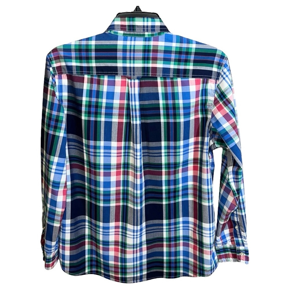 Chaps Shirt Men’s Size L Blue Green White Easy Care Button Front Long Sleeve - Picture 8 of 8